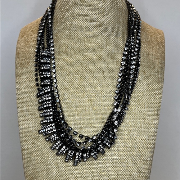 Jewelry | Gunmetal Rhinestone Beaded And Chain Necklace | Poshmark